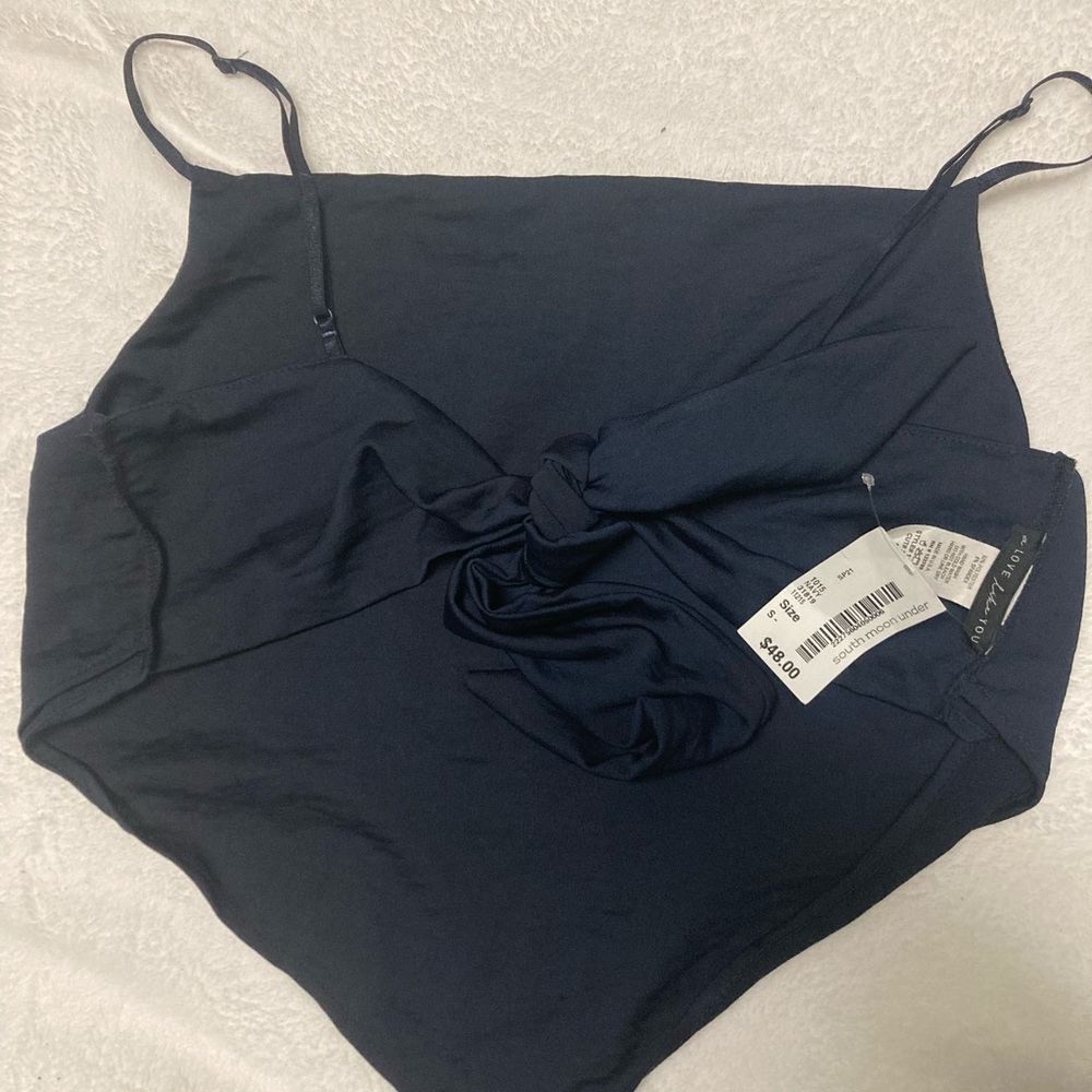Navy Blue Love Like You South Moon Under tie back classy elegant tank